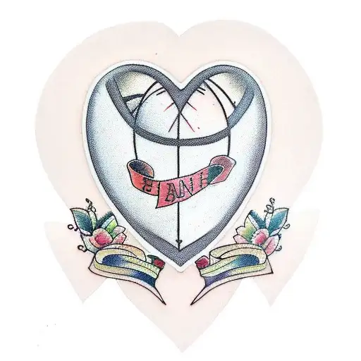 Design a tattoo using these elements: Canning Jar, Heart, Ribbon with the words “Grandma and Grandpa, June 9th, 1968” On tattoo design idea