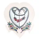 Design a tattoo using these elements: Canning Jar, Heart, Ribbon with the words “Grandma and Grandpa, June 9th, 1968” On tattoo design idea