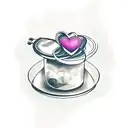 Design a tattoo using these elements: Canning Jar, Heart, Ribbon with the words “Grandma and Grandpa, June 9th, 1968” On tattoo design idea