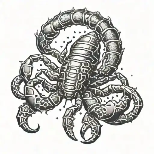 Design a tattoo showcasing a scorpion with elements from a favorite video game integrated into the design tattoo design idea