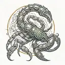 Design a tattoo showcasing a scorpion with elements from a favorite video game integrated into the design tattoo design idea