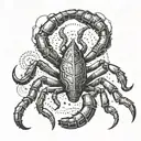 Design a tattoo showcasing a scorpion with elements from a favorite video game integrated into the design tattoo design idea