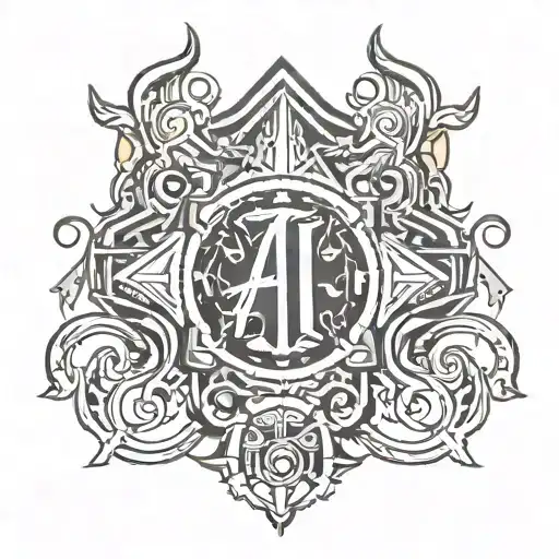 AI logo surrounded tattoo design idea