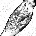dark, thin, repetative line work pattern for arm tattoo design idea