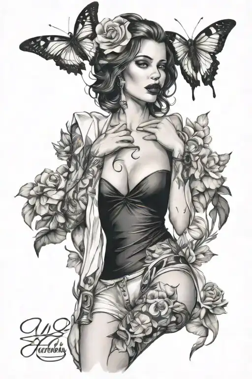 sexy woman tattoo design idea