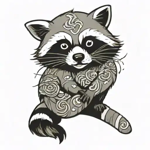 Raccoon tattoo design idea