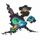 world map with aurora borealis tattoo design idea