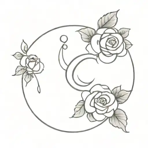 Semi-colon with roses blooming tattoo design idea