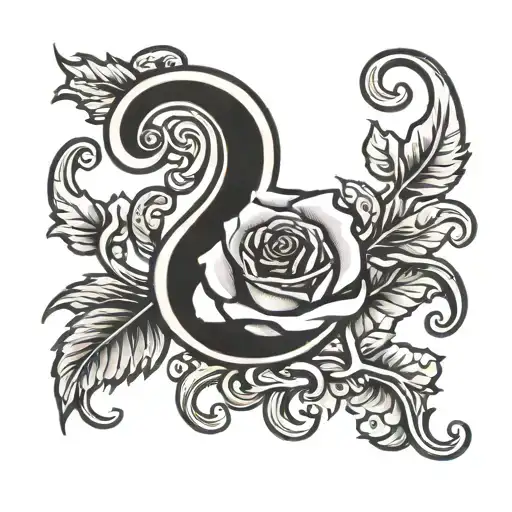 semi-colon with roses intertwined tattoo design idea