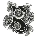 semi-colon with roses tattoo design idea