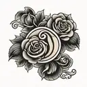 semi-colon with roses tattoo design idea