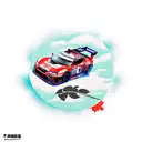 Subaru race car with a Japanese geisha tattoo design idea