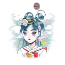 Subaru race car with a Japanese geisha tattoo design idea