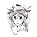 Subaru race car with a Japanese geisha tattoo design idea