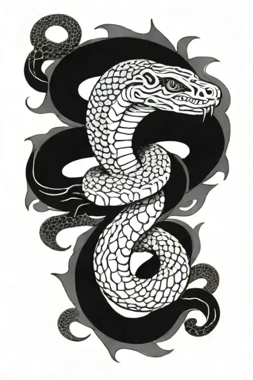 self eating snake eternal recurrence tattoo design idea