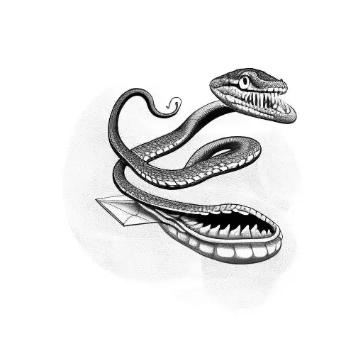 Snake eating itself tattoo design idea