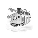 railroad train tattoo design idea