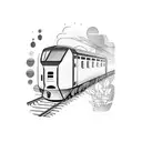 railroad train tattoo design idea