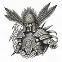 Mexico Aztecs warrior tattoo design idea