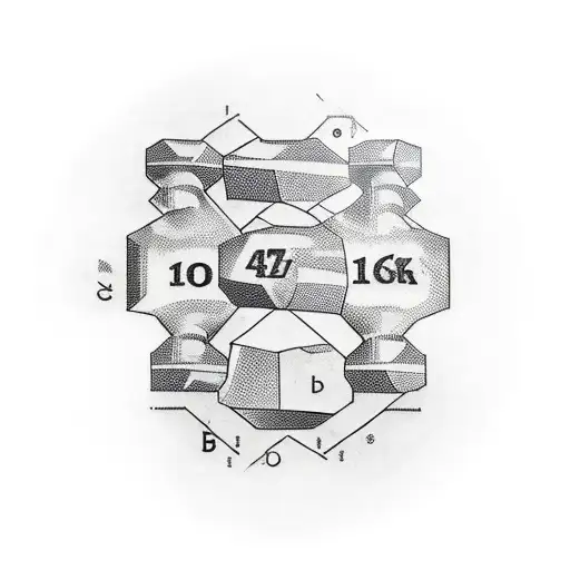 Dumbbell surrounded by scientific equations tattoo design idea