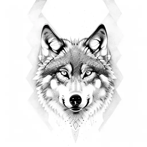 wolf with pistons in chest tattoo design idea