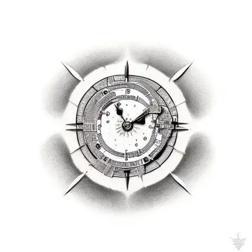 sand clock tattoo design idea