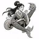 mulan and mushu tattoo design idea