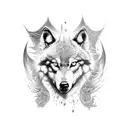 evil wolf  tattoo design idea