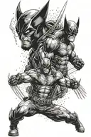 Wolverine and deadpool tattoo design idea