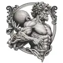 Greek god atlas holding tattoo design idea