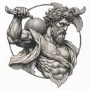 Greek god atlas holding tattoo design idea