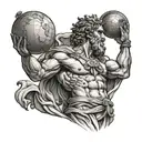 Greek god atlas holding tattoo design idea