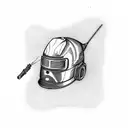 welding helmet with tig torch  tattoo design idea