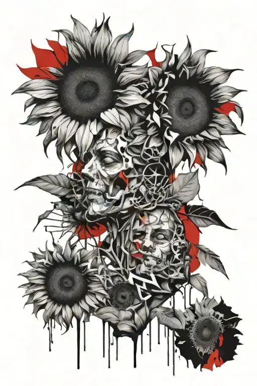 sunflowers wrapped and muse inquietanti tattoo design idea