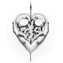 half brain half heart 2D tattoo design idea