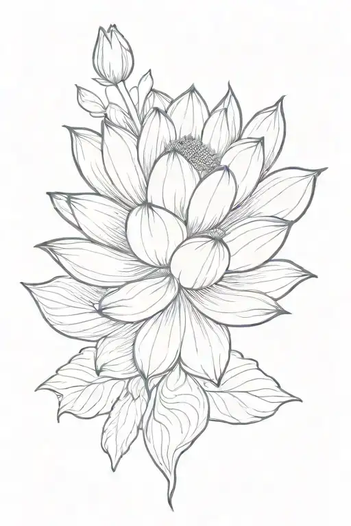lotus flower blooming tattoo design idea