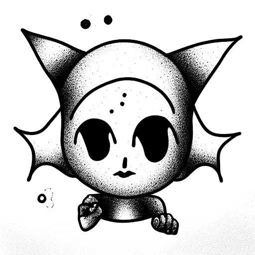 cute alienbaby simplified tattoo design idea