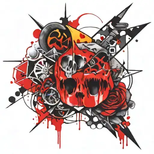 Nora rose surrounded tattoo design idea