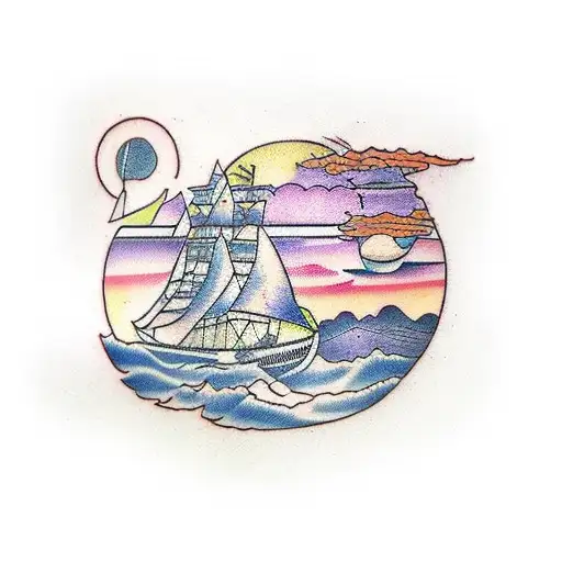 An outdoor landscape with a hidden Bible verse tattoo design idea