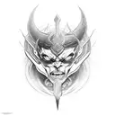 An epic duel between a powerful devil and an angelic warrior tattoo design idea