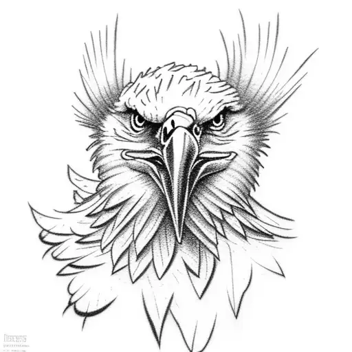 bald eagle flying tattoo design idea