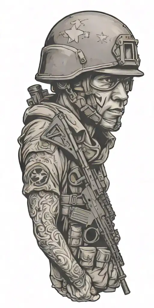 military infantry tattoo design idea