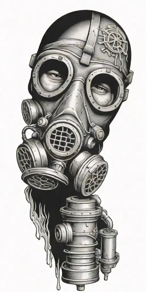 Bradley tank, infantry, gas mask tattoo design idea
