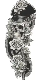 military infantry tattoo with roses tattoo design idea