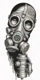 Bradley tank, infantry, gas mask tattoo design idea
