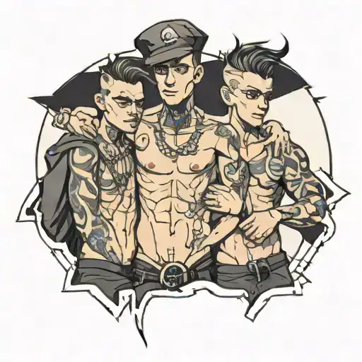 scrawny boys in revealing clothes tattoo design idea