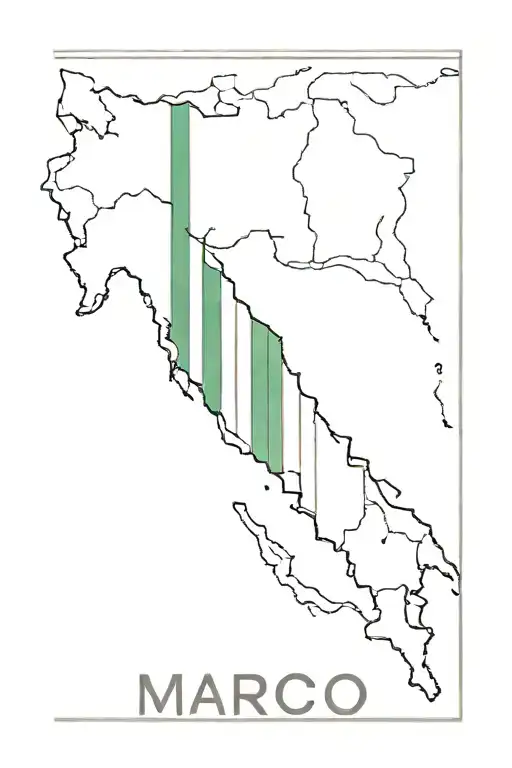 an italian flag with the name marco through it tattoo design idea