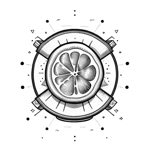 a cute lemon and a bottle of beer holding their hands tattoo design idea