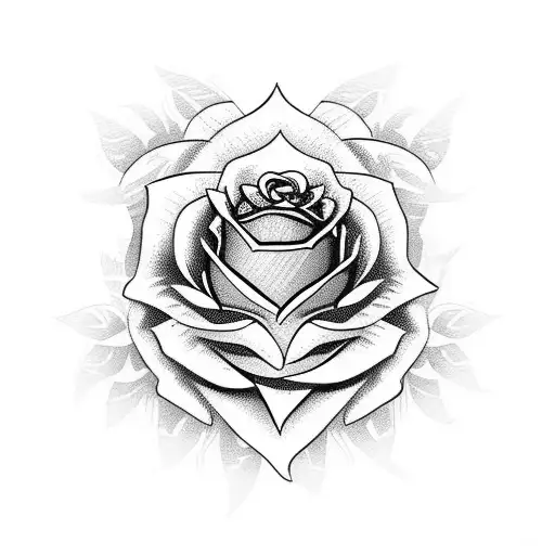 Rose with tigress warrior tattoo design idea