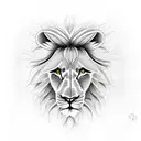 half lion half lamb with a cross in the middle and 3 crosses at the bottom tattoo design idea